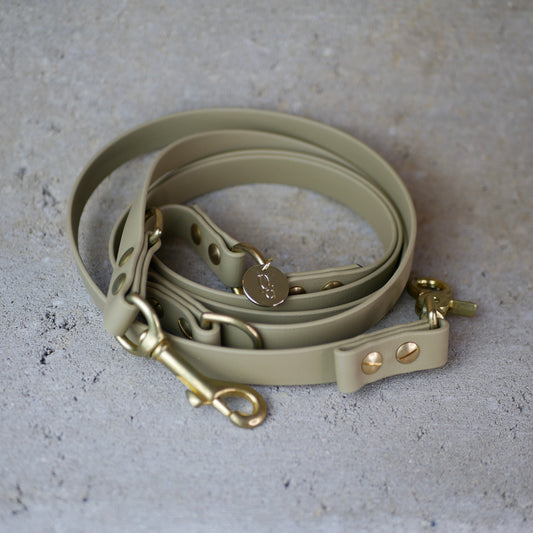 Leine Biothane / grössenverstellbar Beige