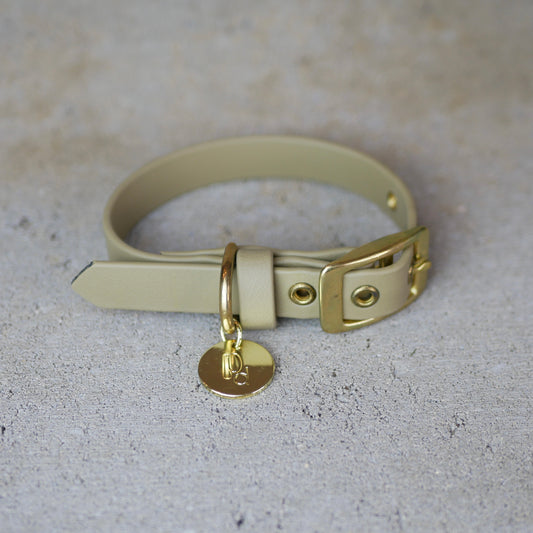 Halsband grössenverstellbar Beige mit Tuch